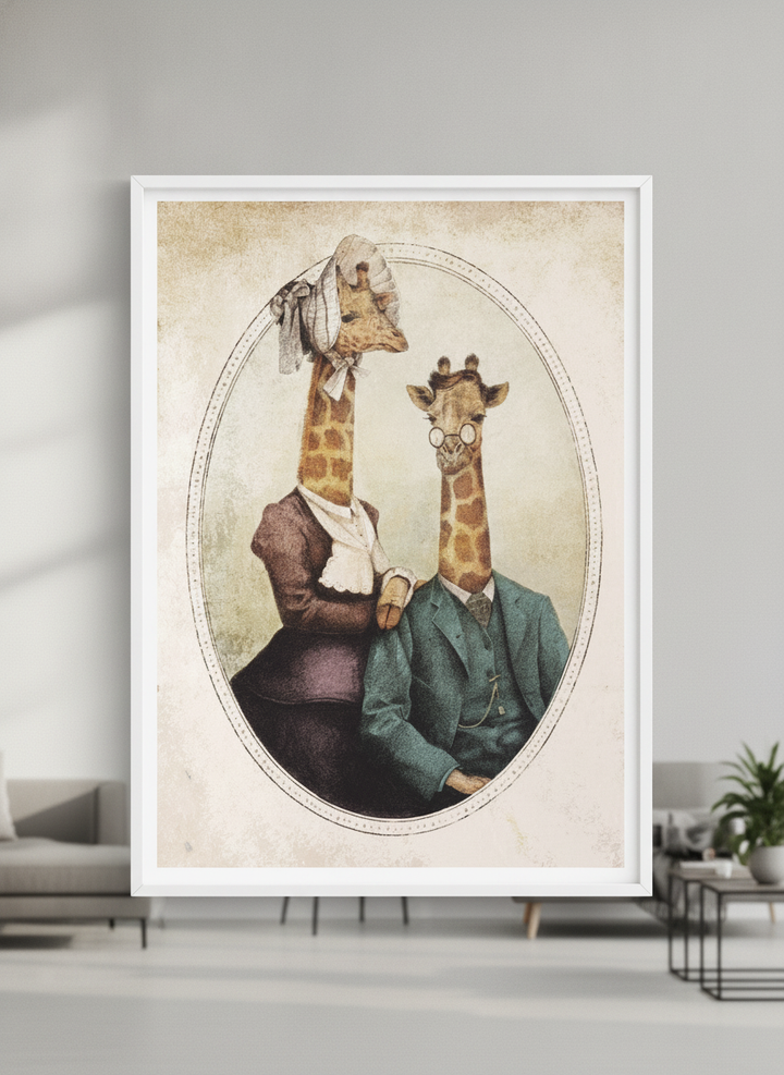 Modern wall art styled above a sofa in a neutral living room