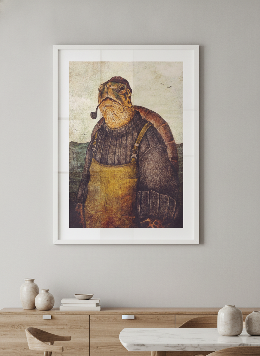 Wall art styled above a dining table in a contemporary home