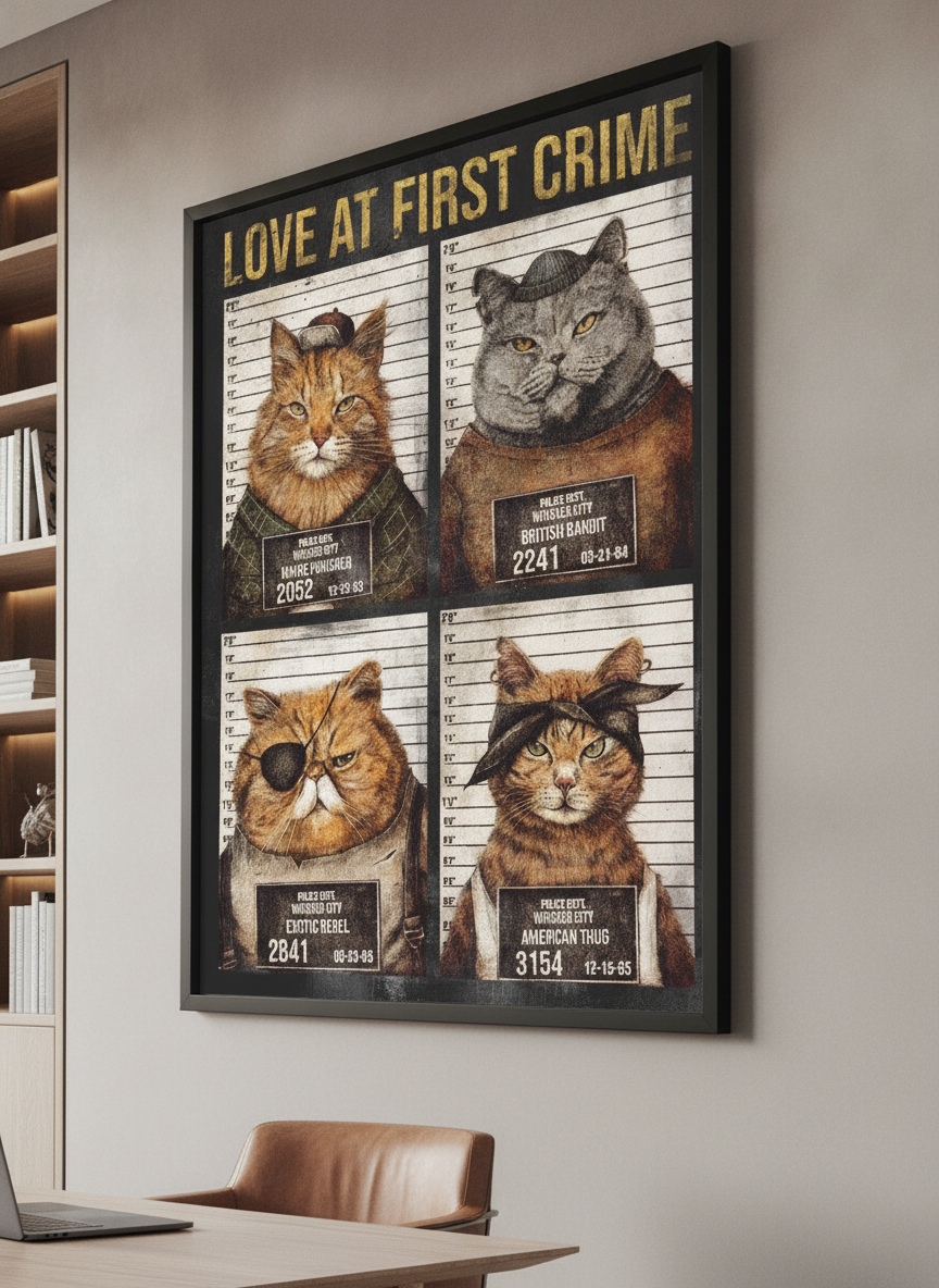 Contemporary wall art featured in a bright modern office workspace