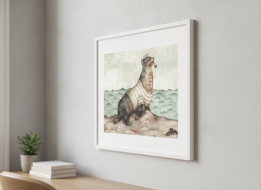 Contemporary wall art featured in a bright modern office workspace