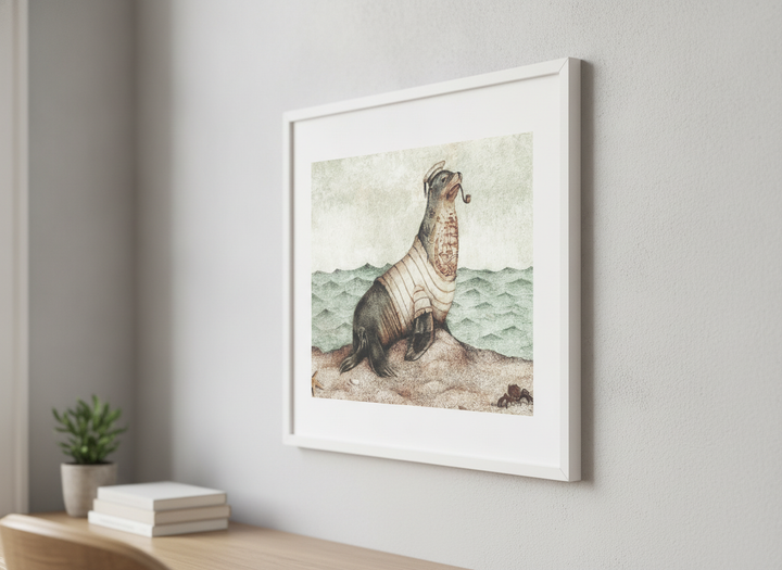 Contemporary wall art featured in a bright modern office workspace