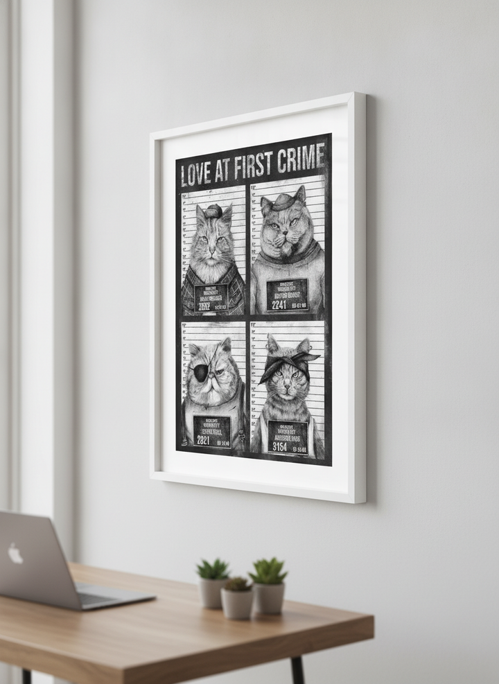 Contemporary wall art featured in a bright modern office workspace