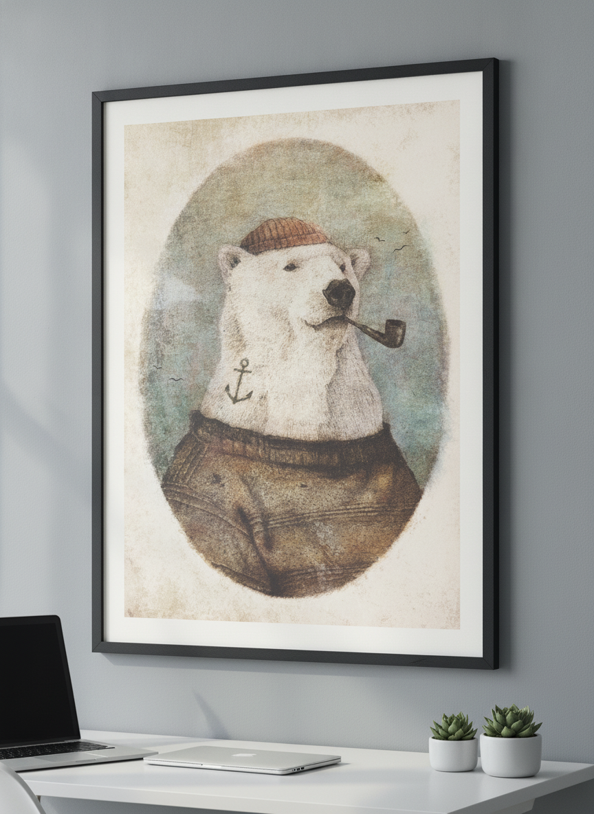 Contemporary wall art featured in a bright modern office workspace