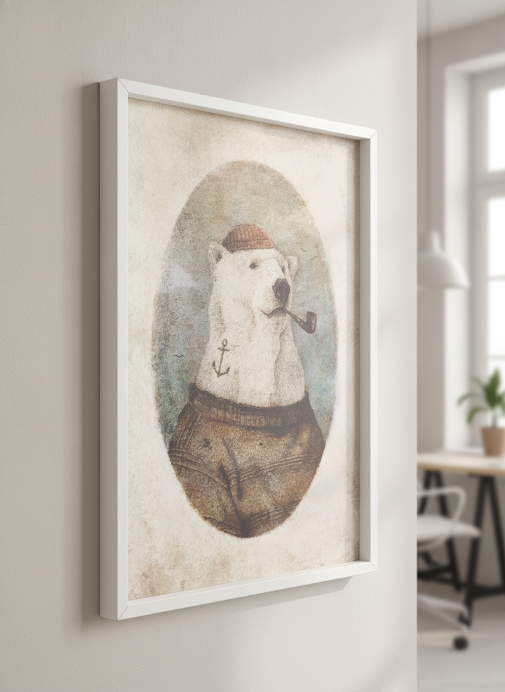 Contemporary wall art featured in a bright modern office workspace
