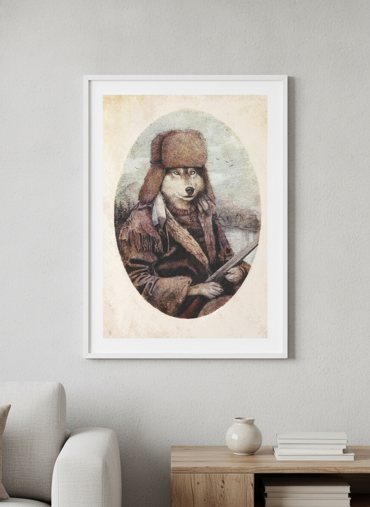 Modern wall art styled above a sofa in a neutral living room