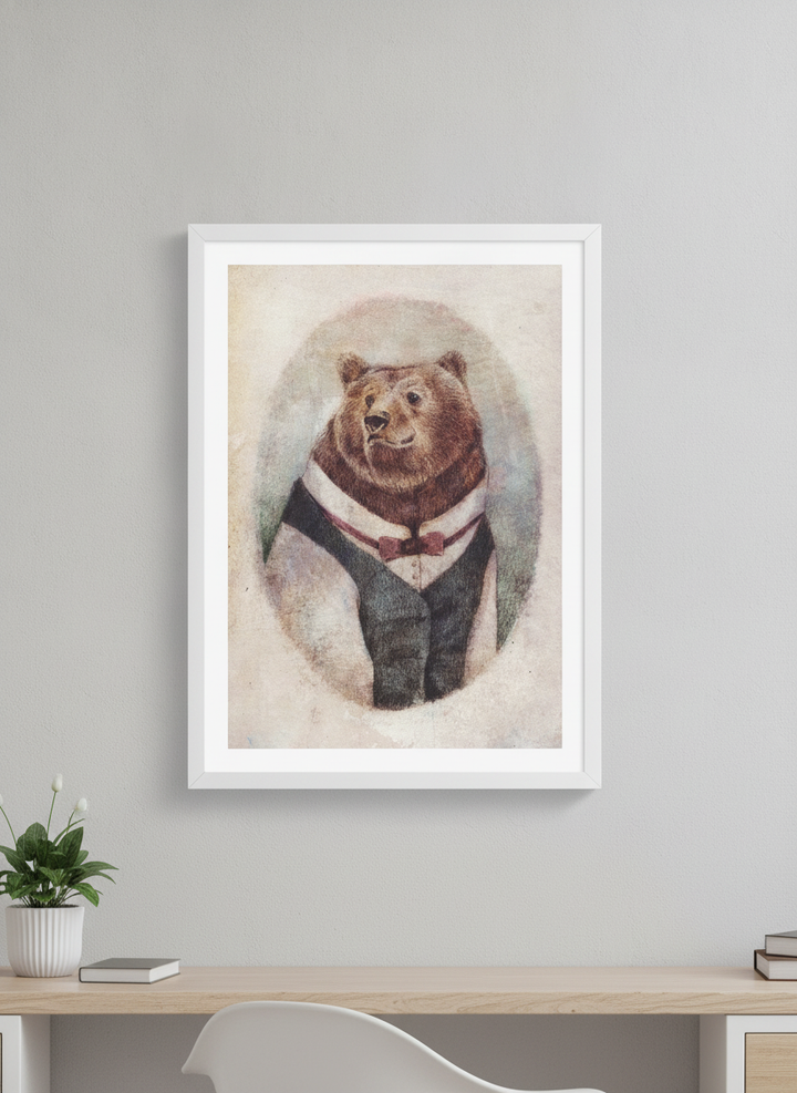 Contemporary wall art featured in a bright modern office workspace