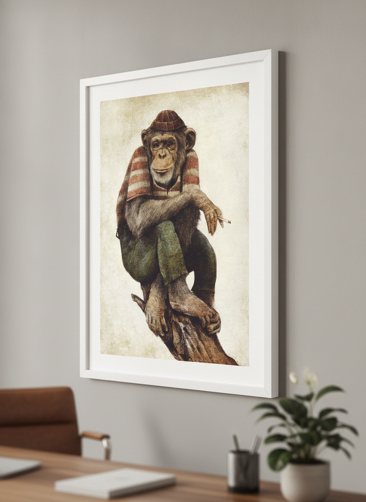 Contemporary wall art featured in a bright modern office workspace