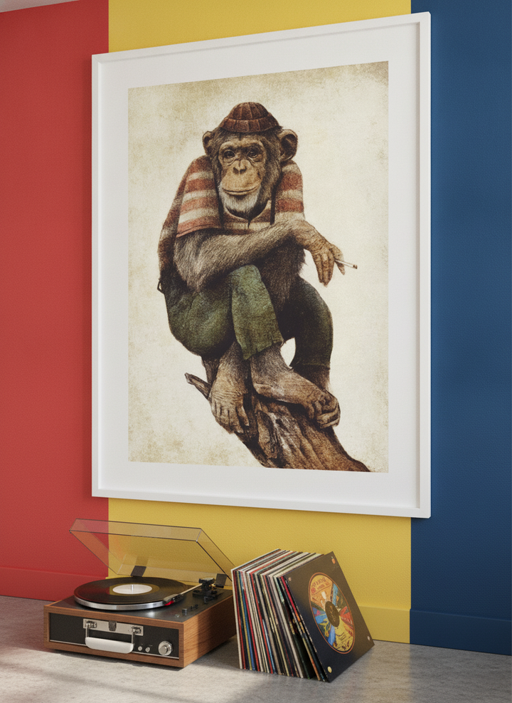 Bold wall art styled in a colourful, eclectic modern home