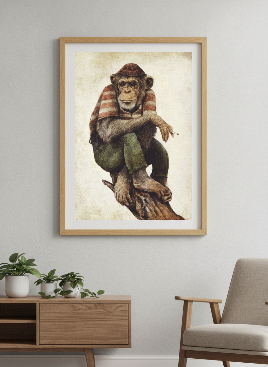 Modern wall art styled above a sofa in a neutral living room