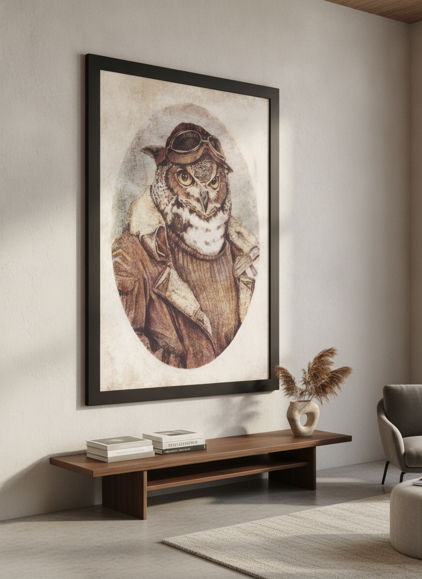 Monumental artwork centred on a feature wall in a luxe interior