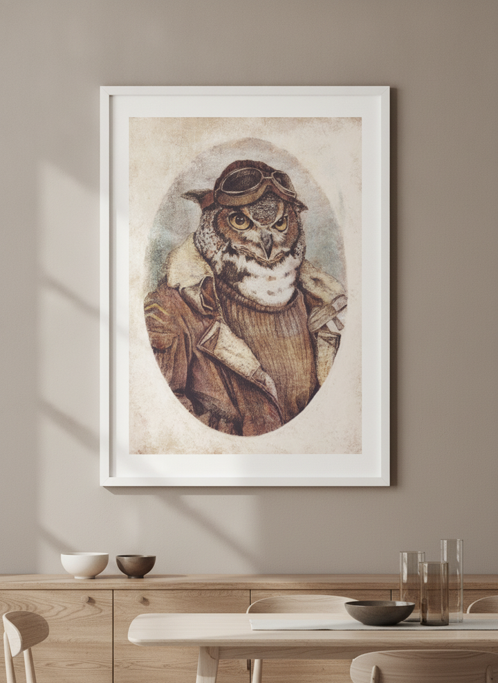 Wall art styled above a dining table in a contemporary home
