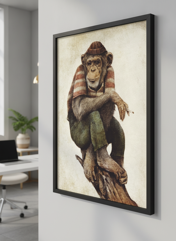 Contemporary wall art featured in a bright modern office workspace