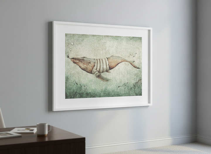 Contemporary wall art featured in a bright modern office workspace
