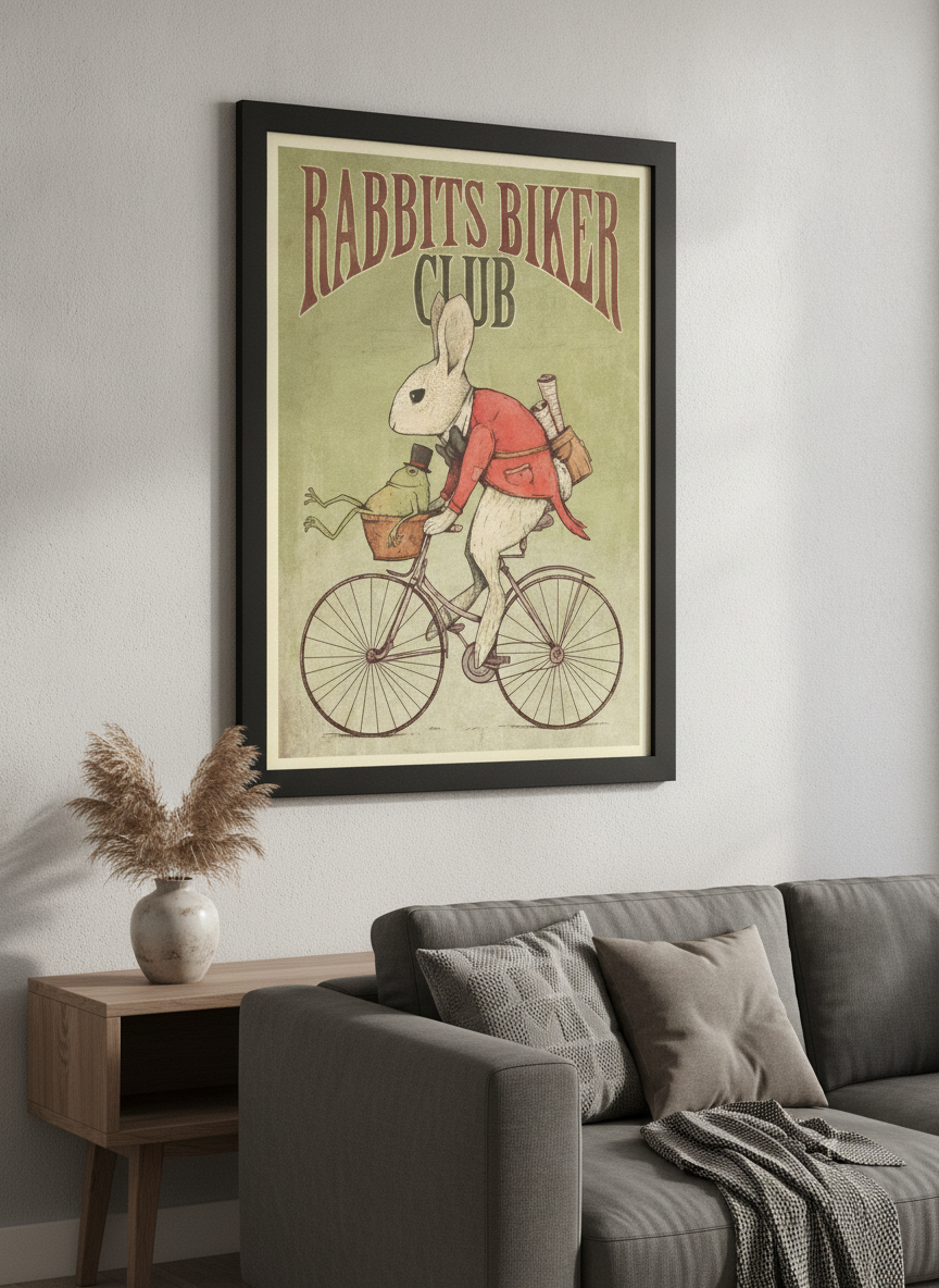 Modern wall art styled above a sofa in a neutral living room