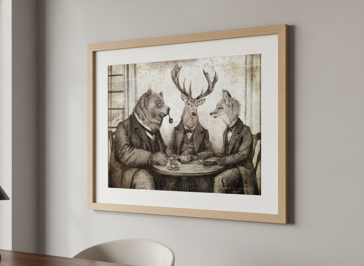 Contemporary wall art featured in a bright modern office workspace