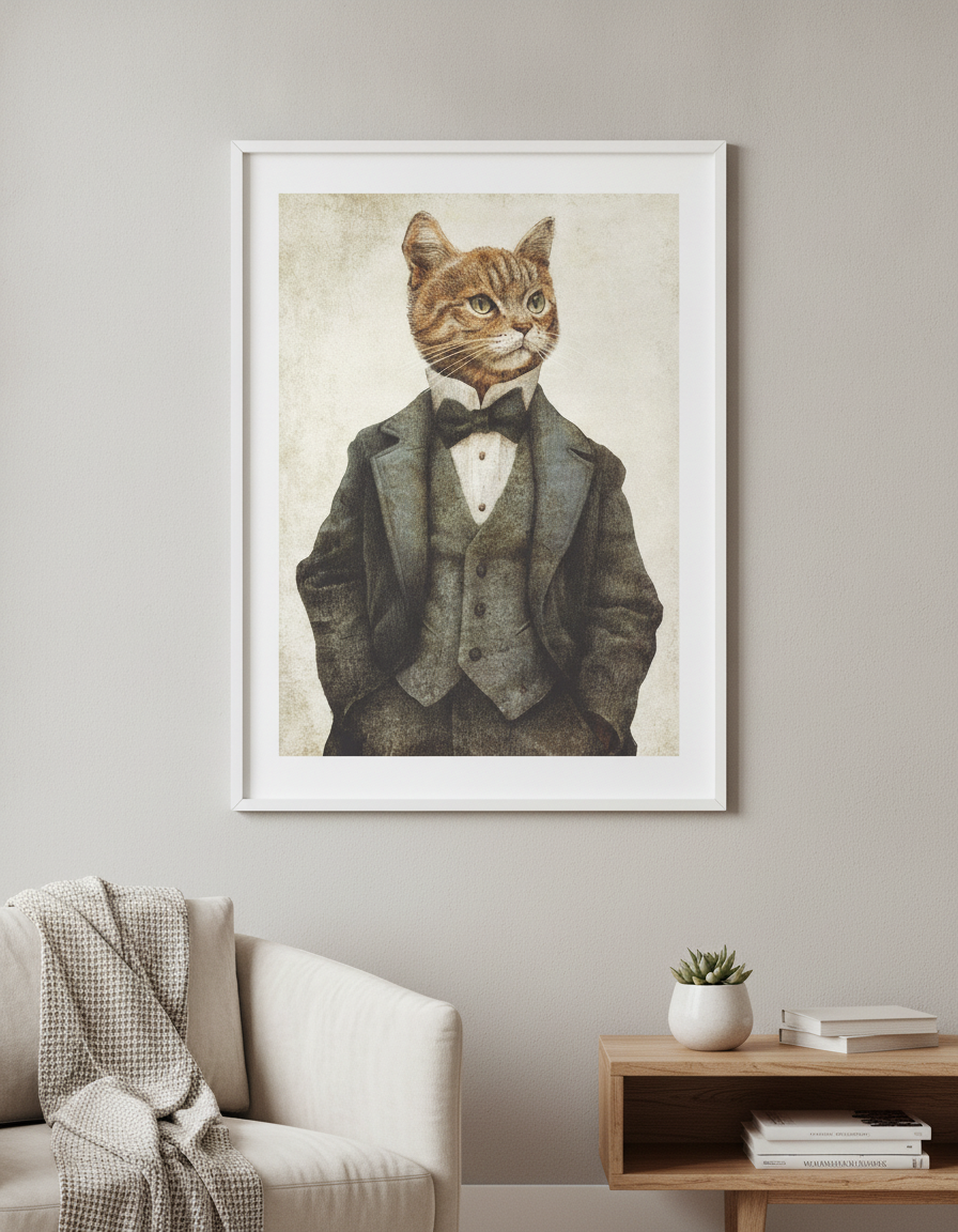 Modern wall art styled above a sofa in a neutral living room
