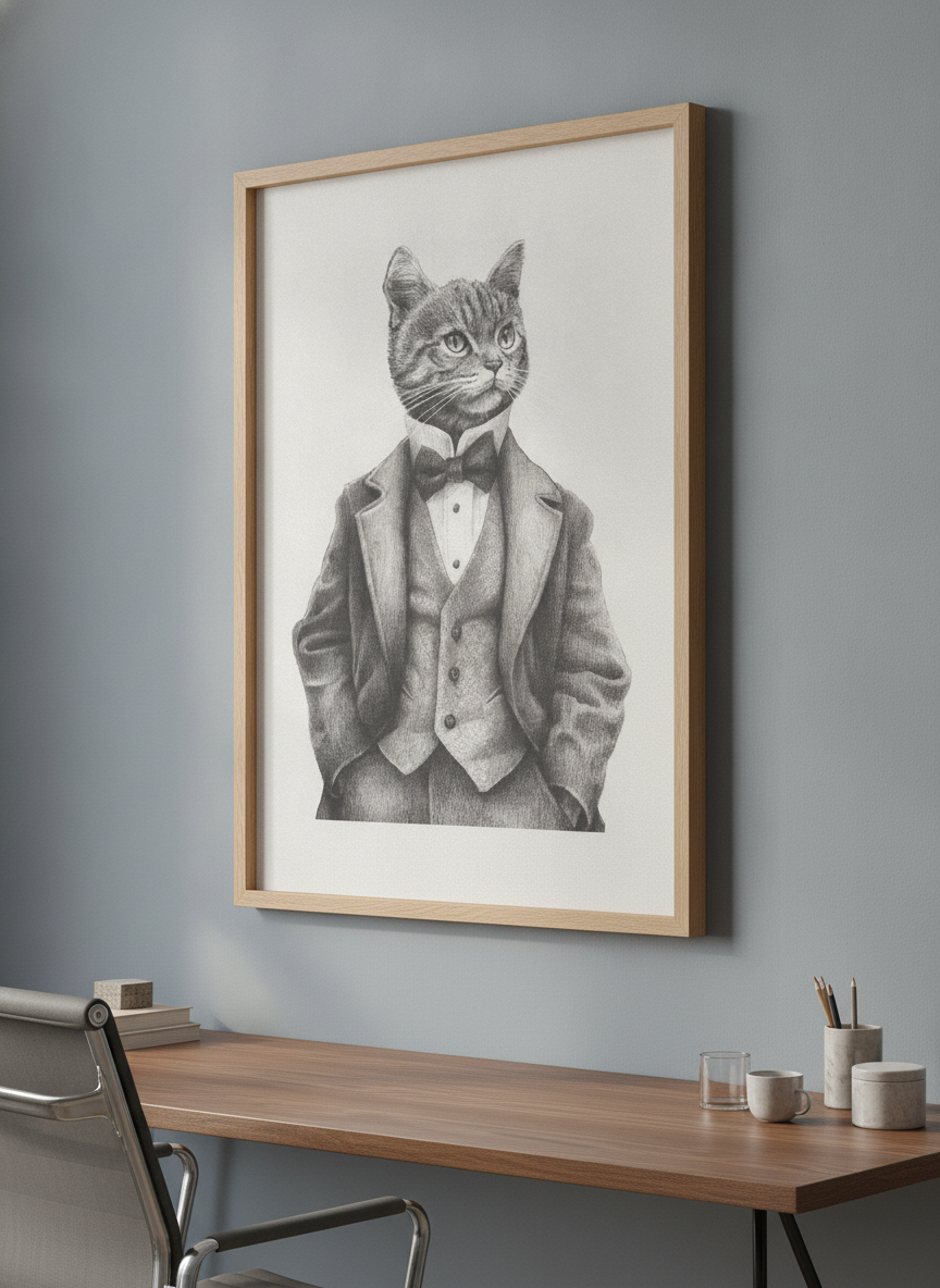 Contemporary wall art featured in a bright modern office workspace