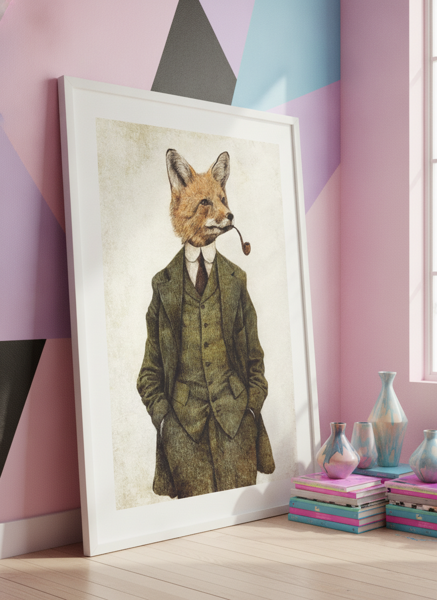 Bold wall art styled in a colourful, eclectic modern home