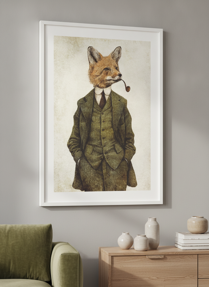 Modern wall art styled above a sofa in a neutral living room