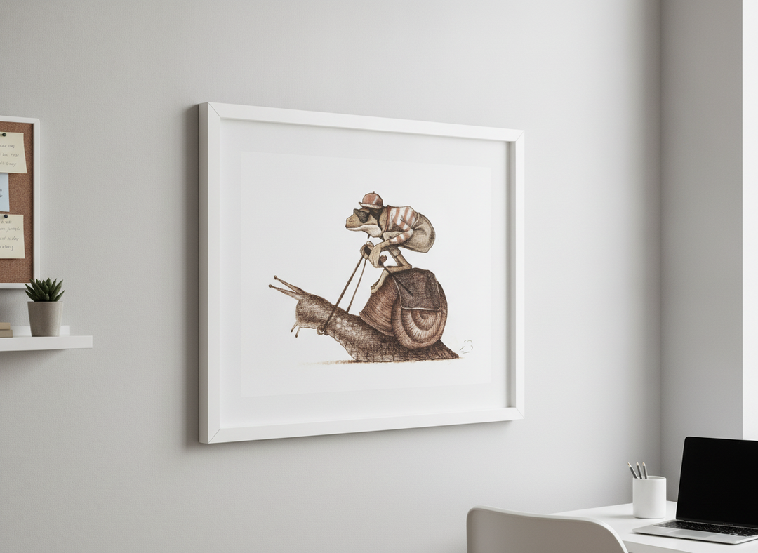 Contemporary wall art featured in a bright modern office workspace