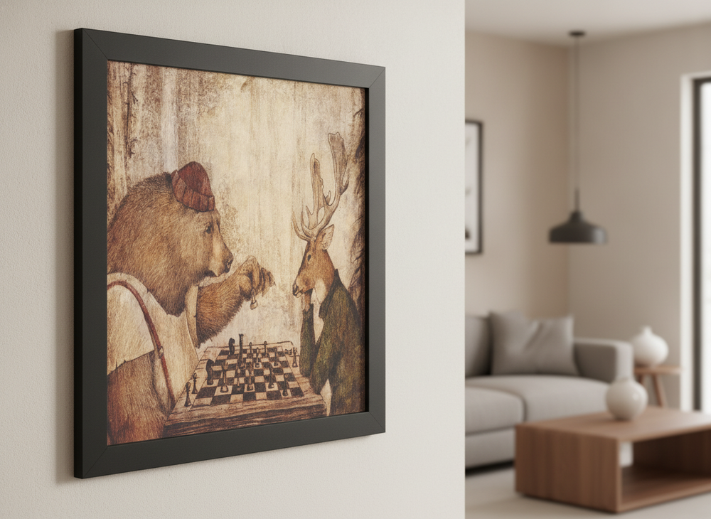 Modern wall art styled above a sofa in a neutral living room