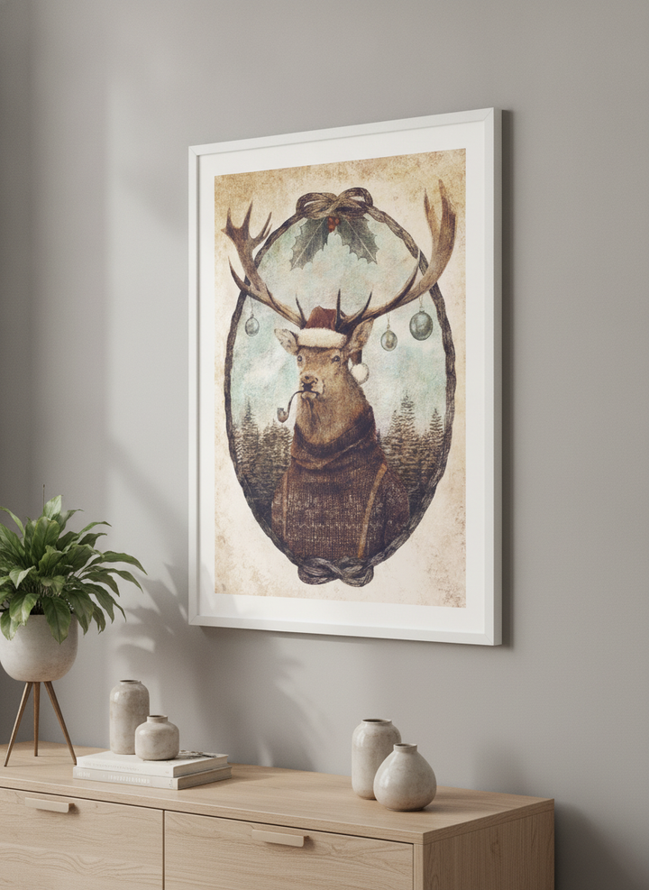 Modern wall art styled above a sofa in a neutral living room