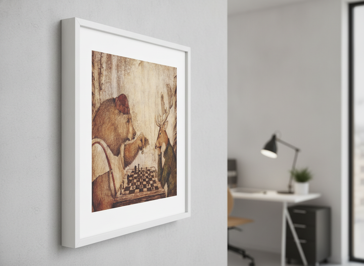 Contemporary wall art featured in a bright modern office workspace