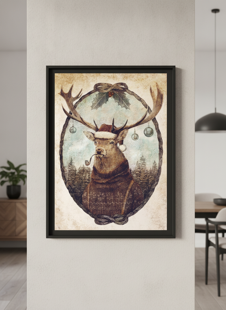 Wall art styled above a dining table in a contemporary home