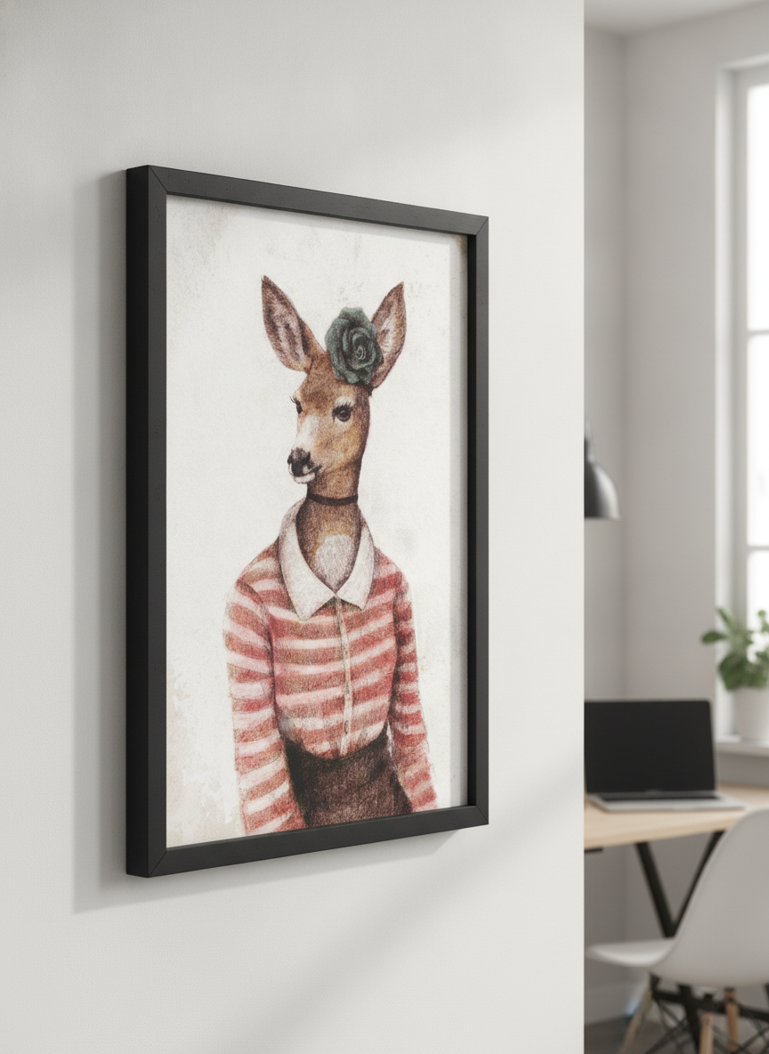 Contemporary wall art featured in a bright modern office workspace