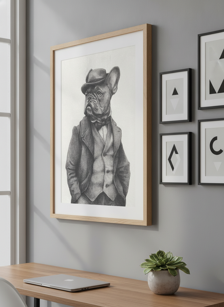 Contemporary wall art featured in a bright modern office workspace