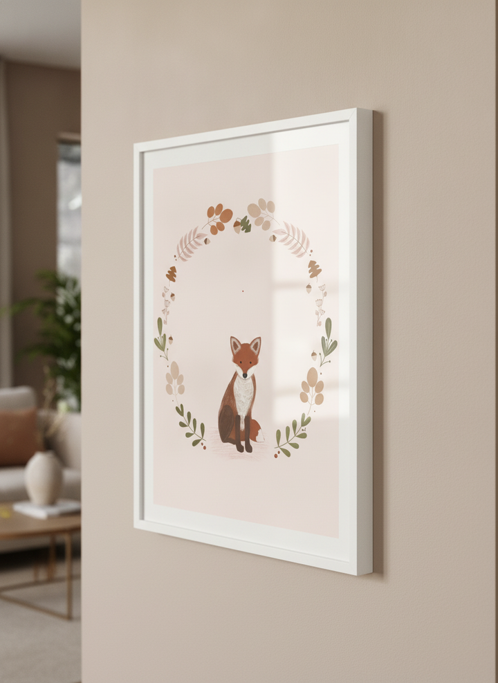 Modern wall art styled above a sofa in a neutral living room