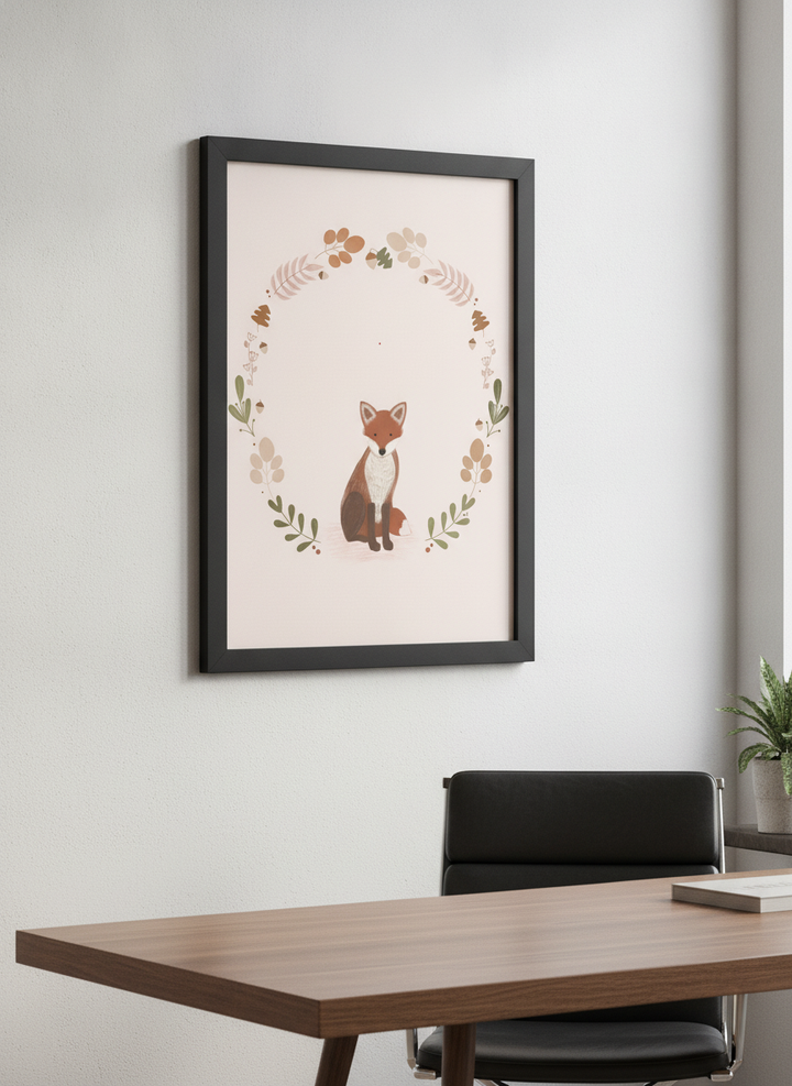 Contemporary wall art featured in a bright modern office workspace