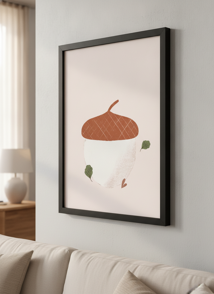 Modern wall art styled above a sofa in a neutral living room
