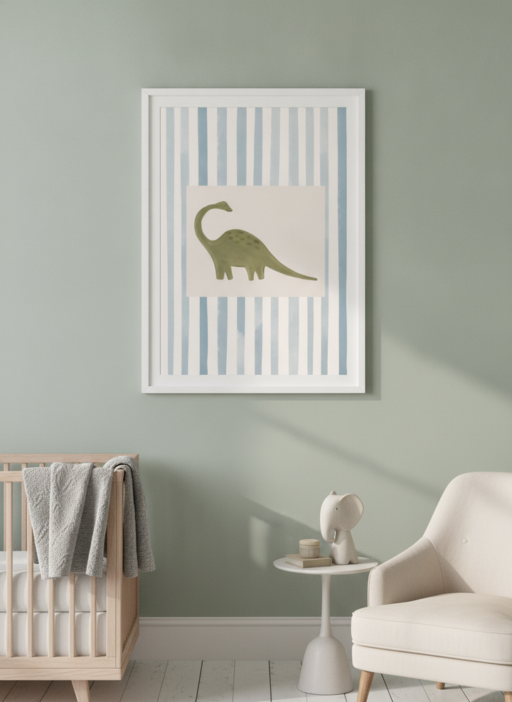 Soft neutral wall art styled in a serene nursery with pastel tones