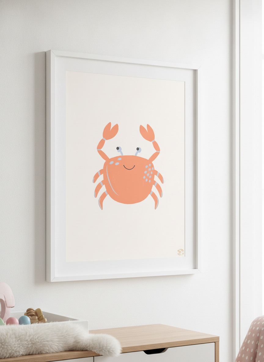 Soft neutral wall art styled in a serene nursery with pastel tones