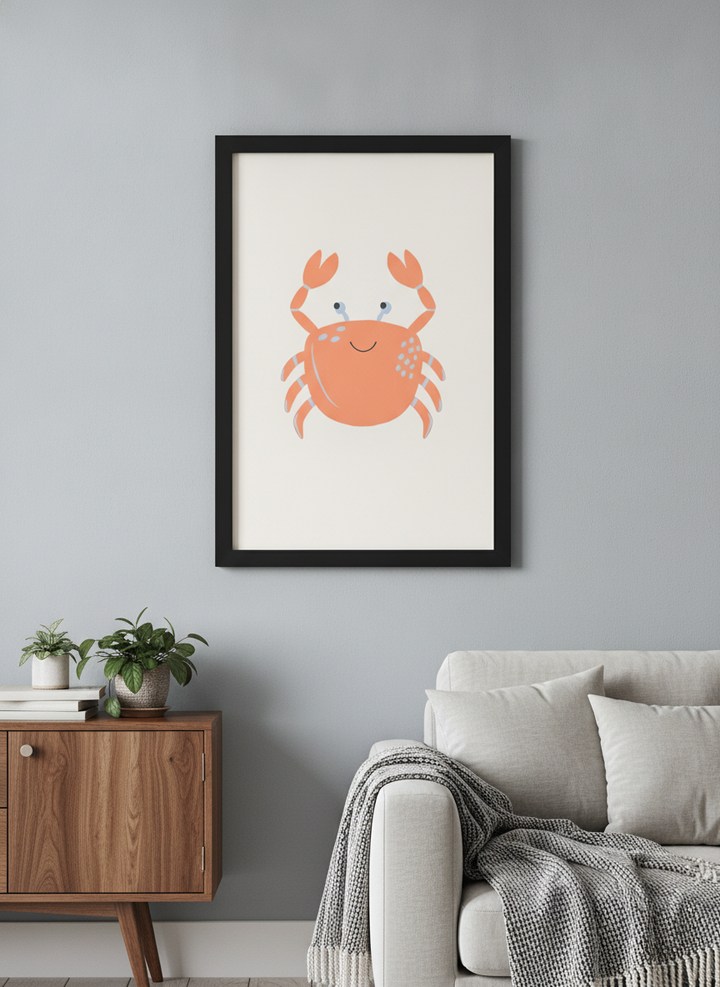 Modern wall art styled above a sofa in a neutral living room