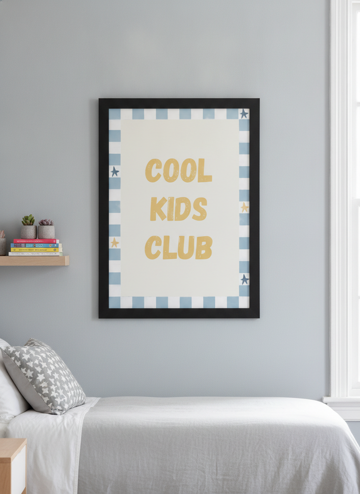 Minimalist artwork displayed in a calm, light-filled bedroom interior