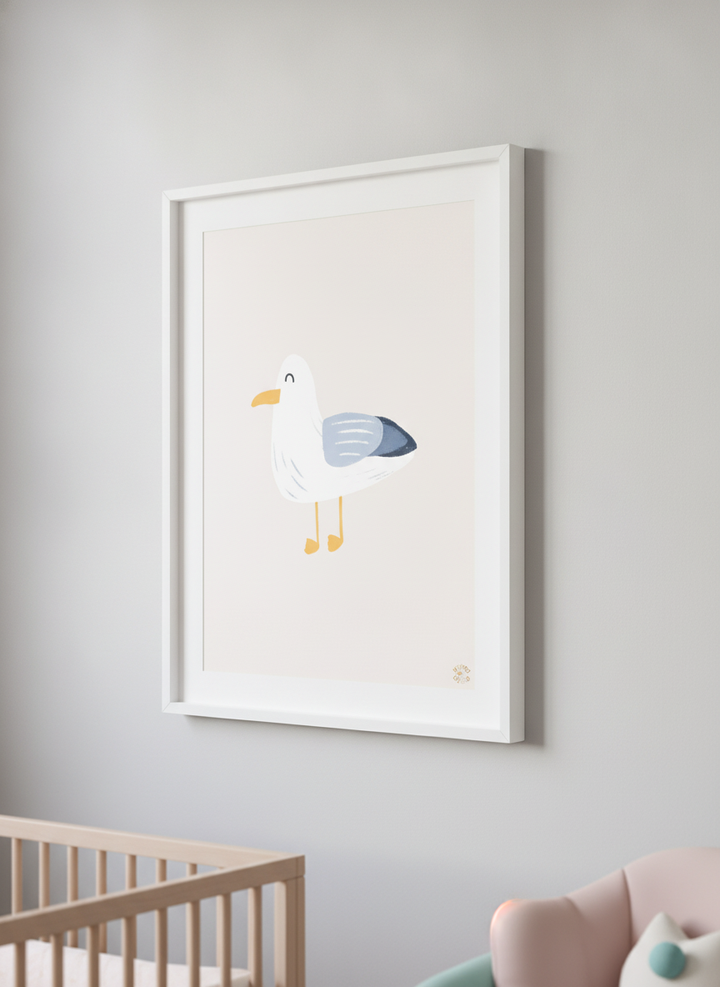 Soft neutral wall art styled in a serene nursery with pastel tones