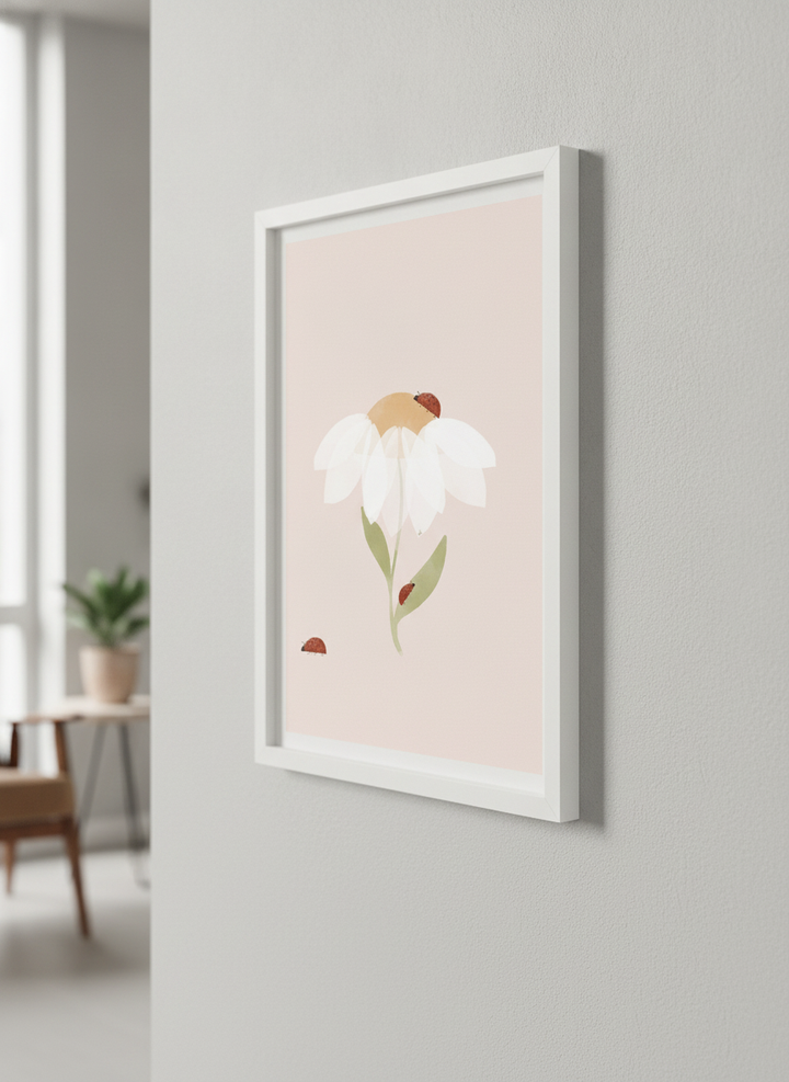 Modern wall art styled above a sofa in a neutral living room