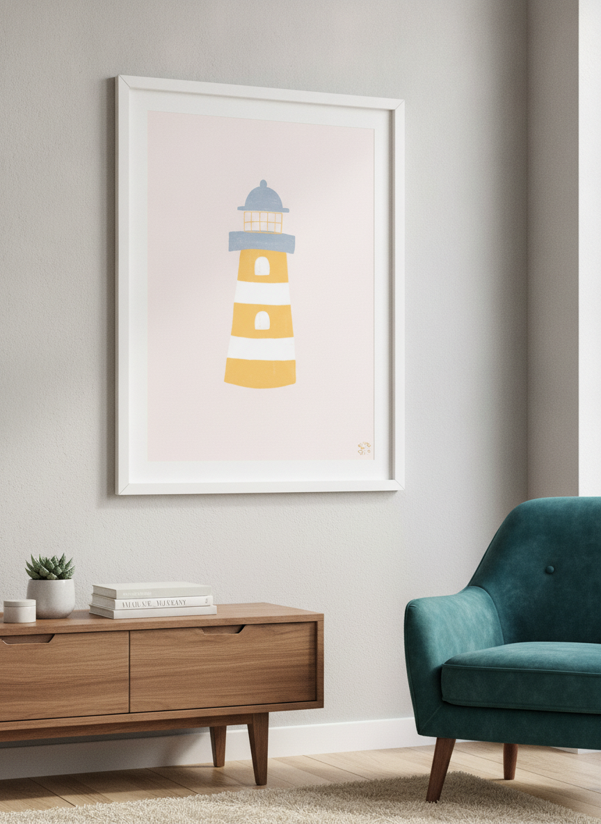Modern wall art styled above a sofa in a neutral living room