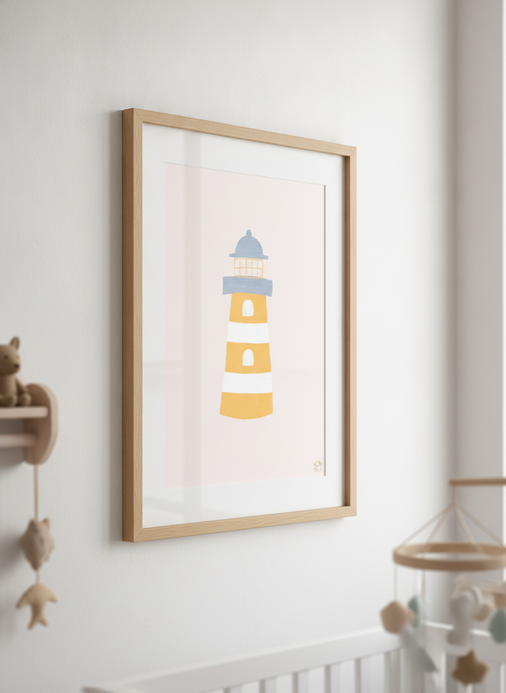Soft neutral wall art styled in a serene nursery with pastel tones