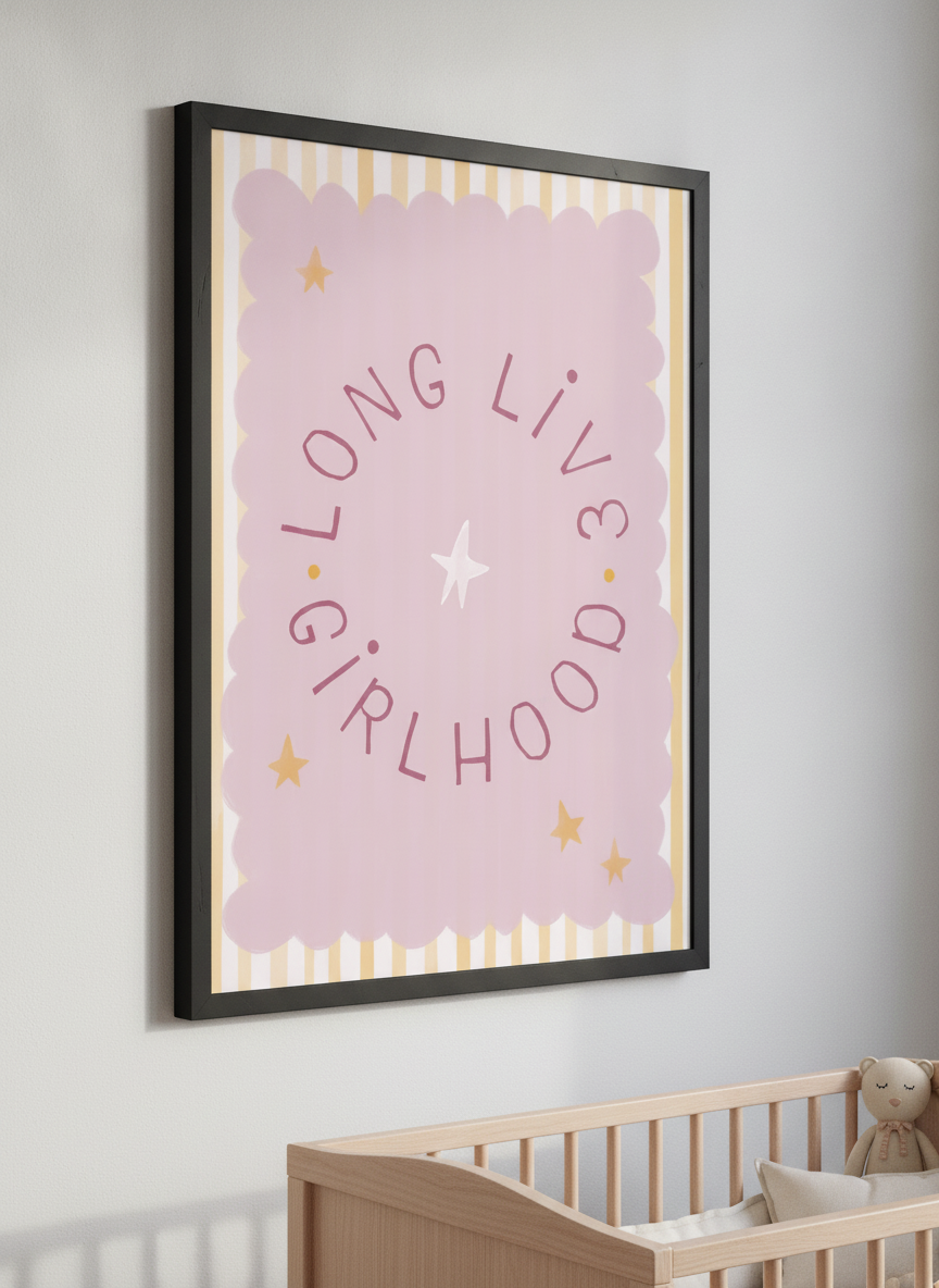 Soft neutral wall art styled in a serene nursery with pastel tones