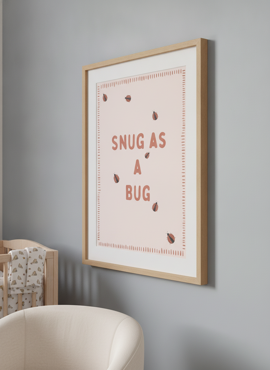 Soft neutral wall art styled in a serene nursery with pastel tones
