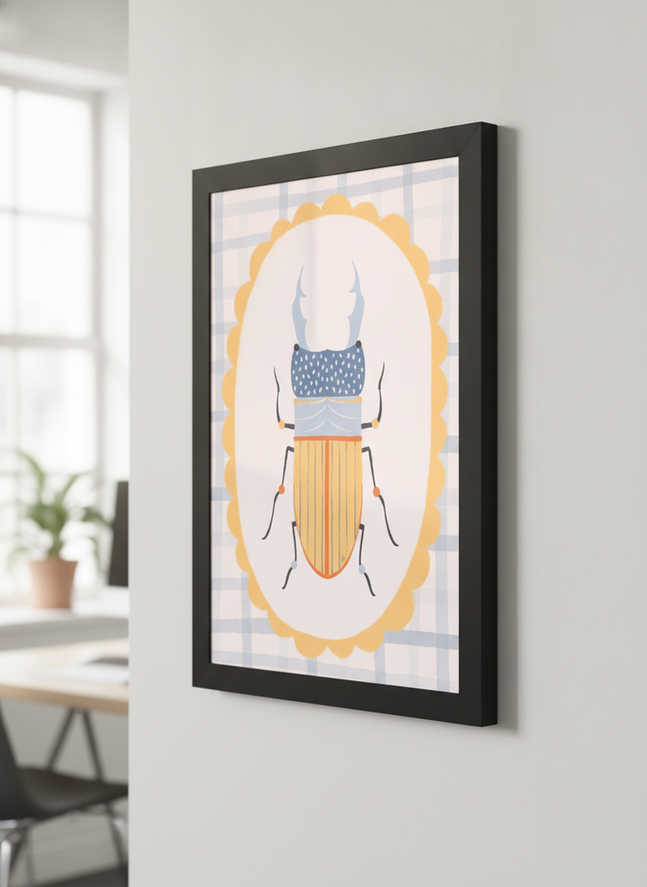 Contemporary wall art featured in a bright modern office workspace