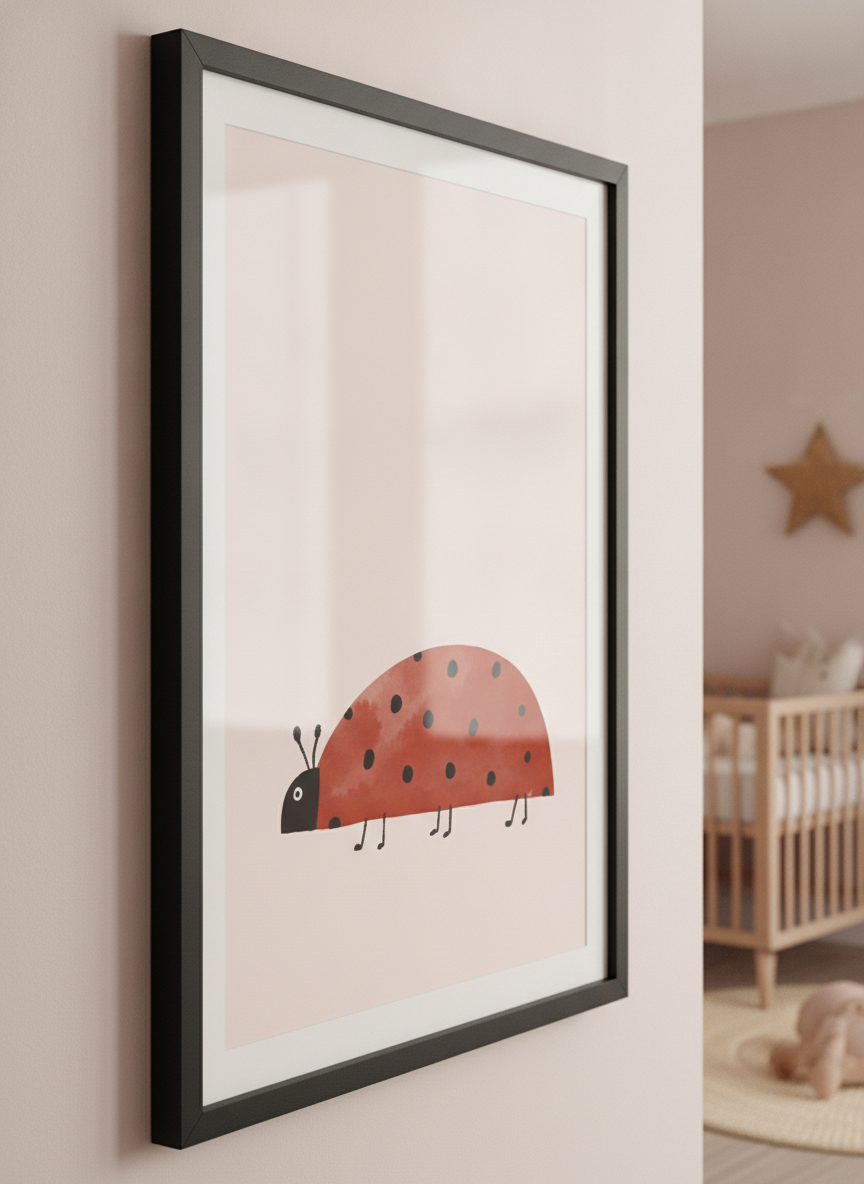 Soft neutral wall art styled in a serene nursery with pastel tones
