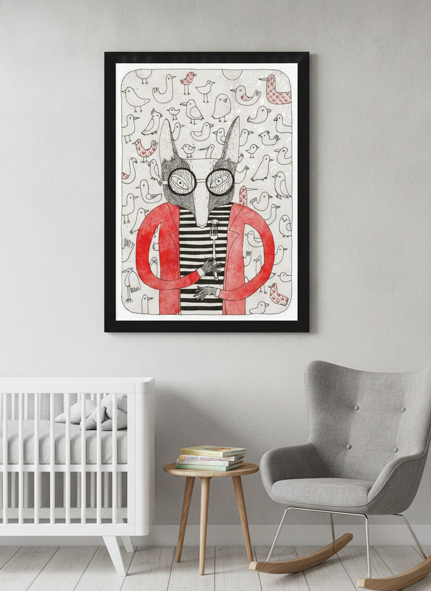 Soft neutral wall art styled in a serene nursery with pastel tones