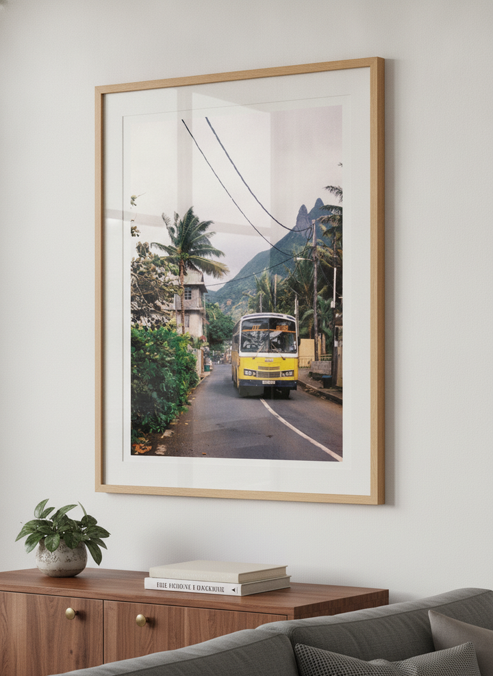 Modern wall art styled above a sofa in a neutral living room