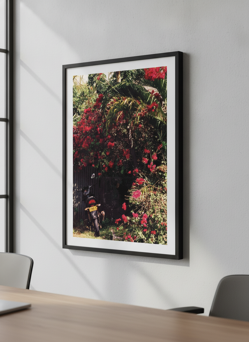 Contemporary wall art featured in a bright modern office workspace