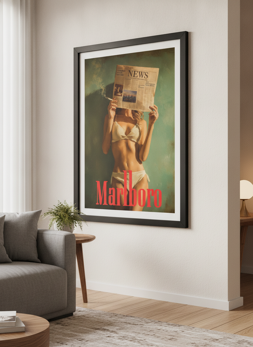 Modern wall art styled above a sofa in a neutral living room