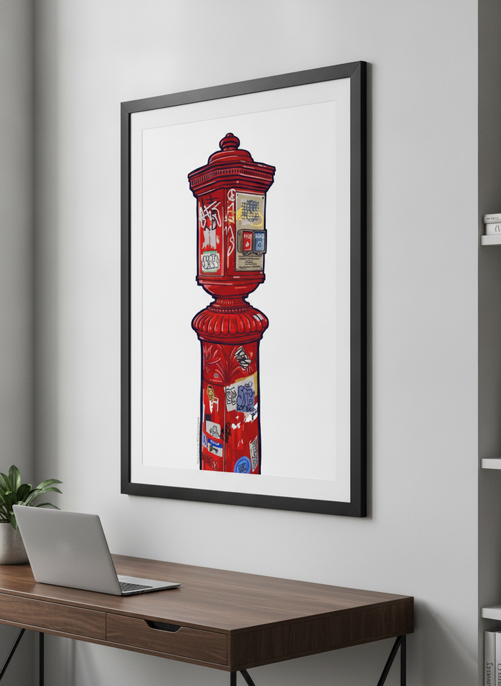 Contemporary wall art featured in a bright modern office workspace